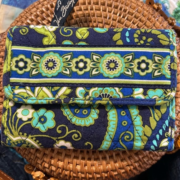 Vera Bradley Handbags - Vera Bradley Rhythm & Blues Trifold Wallet.
